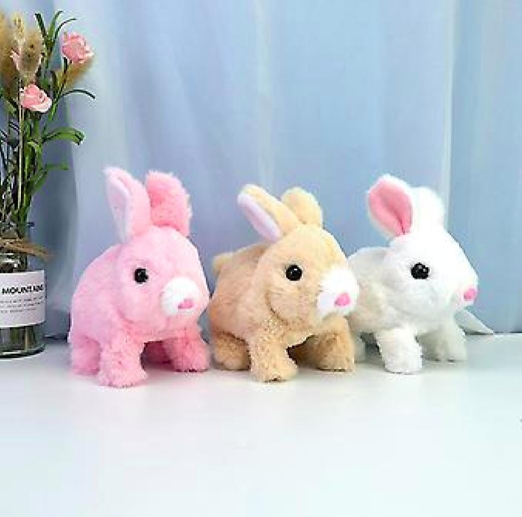 Electronic Rabbit - Toy  for children -Electronic and interactive pet - Educational Toys for kids - Rabbit for home decore - Electric push white Electronic Rabbit - Soft bunny toy for kids - Gift for childboys , Girls & kids - Rabbit Soft toy for children