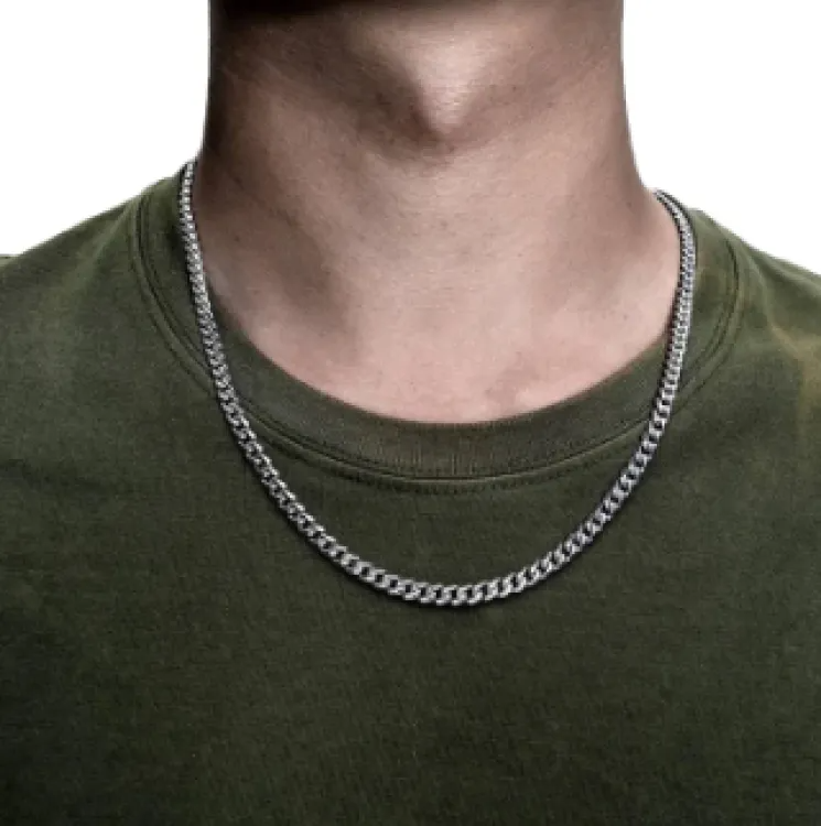 Silver Sterling Cuban Chain for Men Boys Neck Chain