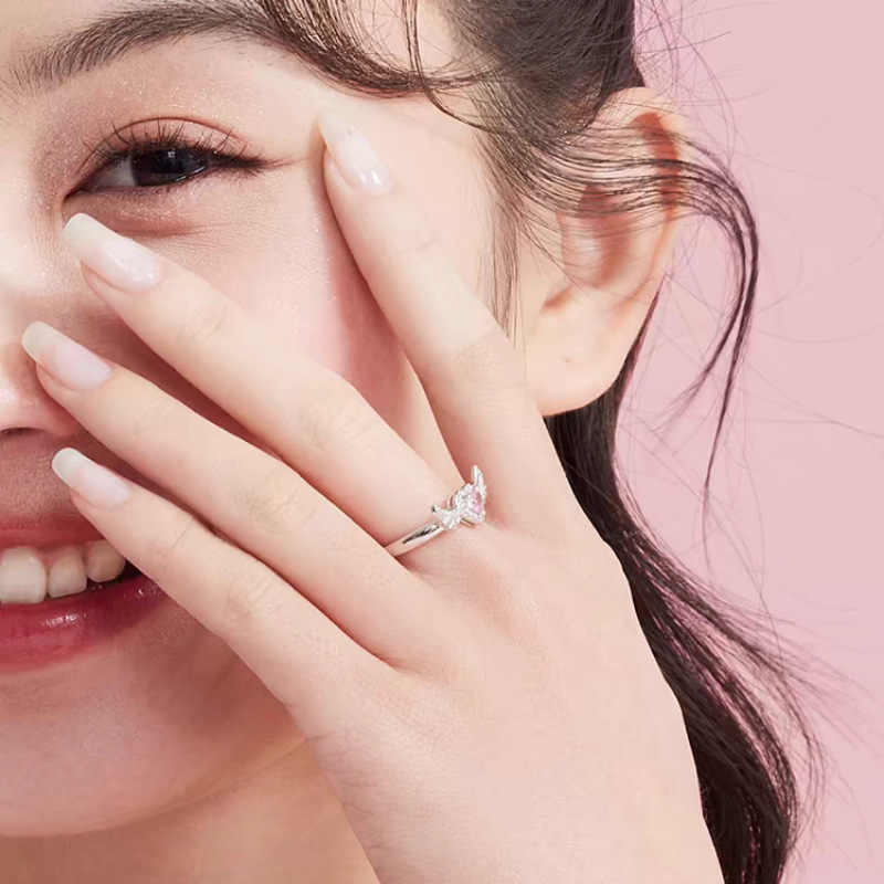 Angel Fairy Wings  Engagement Couple Ring  Promise Rings Platinum Plated Fashion for Lovers Couple Girls boys Resizable  Design Cubic Zirconia Stone Trendy  Finger Jewelry Adjustable  Perfect Gift For Anniversary Valentine Day  Party, Wedding  Daily Wear