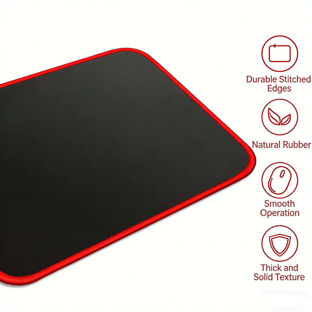 Premium Rubber Mouse Pad – Portable Rollable Gaming Mouse Mat, Non-Slip Base, Washable Soft Desk Pad for Laptop, Computer & Office Use