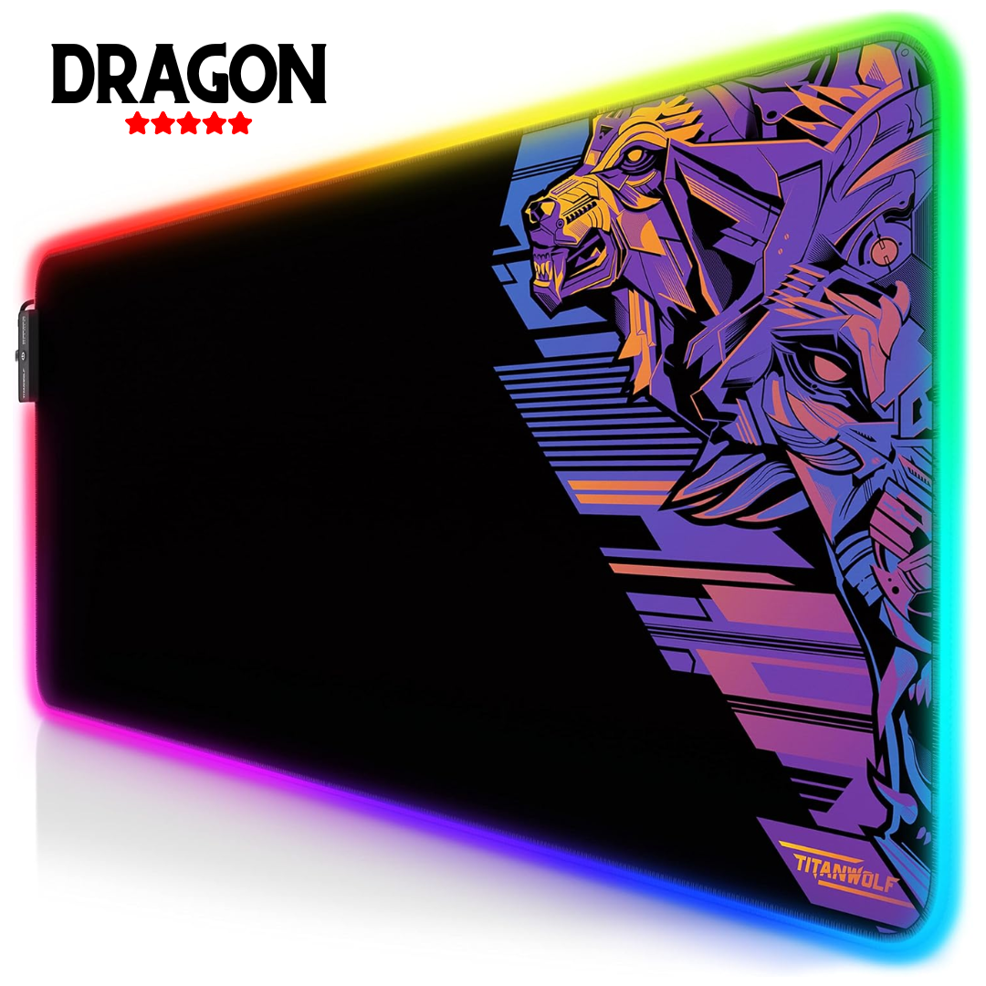 High-Quality XXL RGB Gaming Mouse Pad SMALL & Large Size with Gel Wrist Pad - Extended & Small Led Soft Cloth Mousepad Mat with Non-Slip Rubber Base & 14 Lighting Modes for Gamers, PC Computer, Laptop, Office - (800×300×4mm) - Black - FunBug