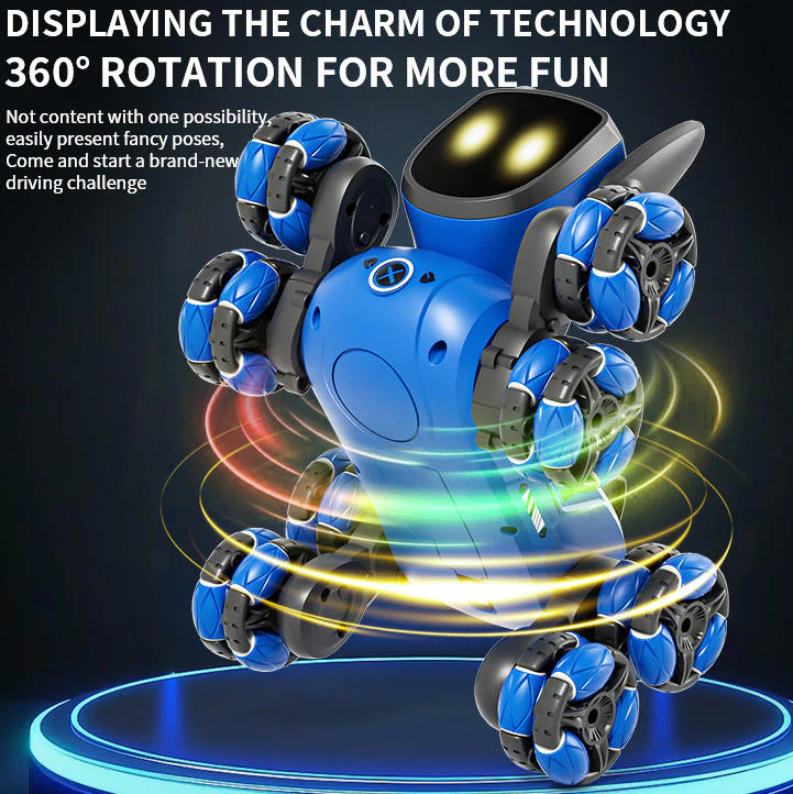 2.4G Mini RC 8 Wheels Stunt Robot Dog