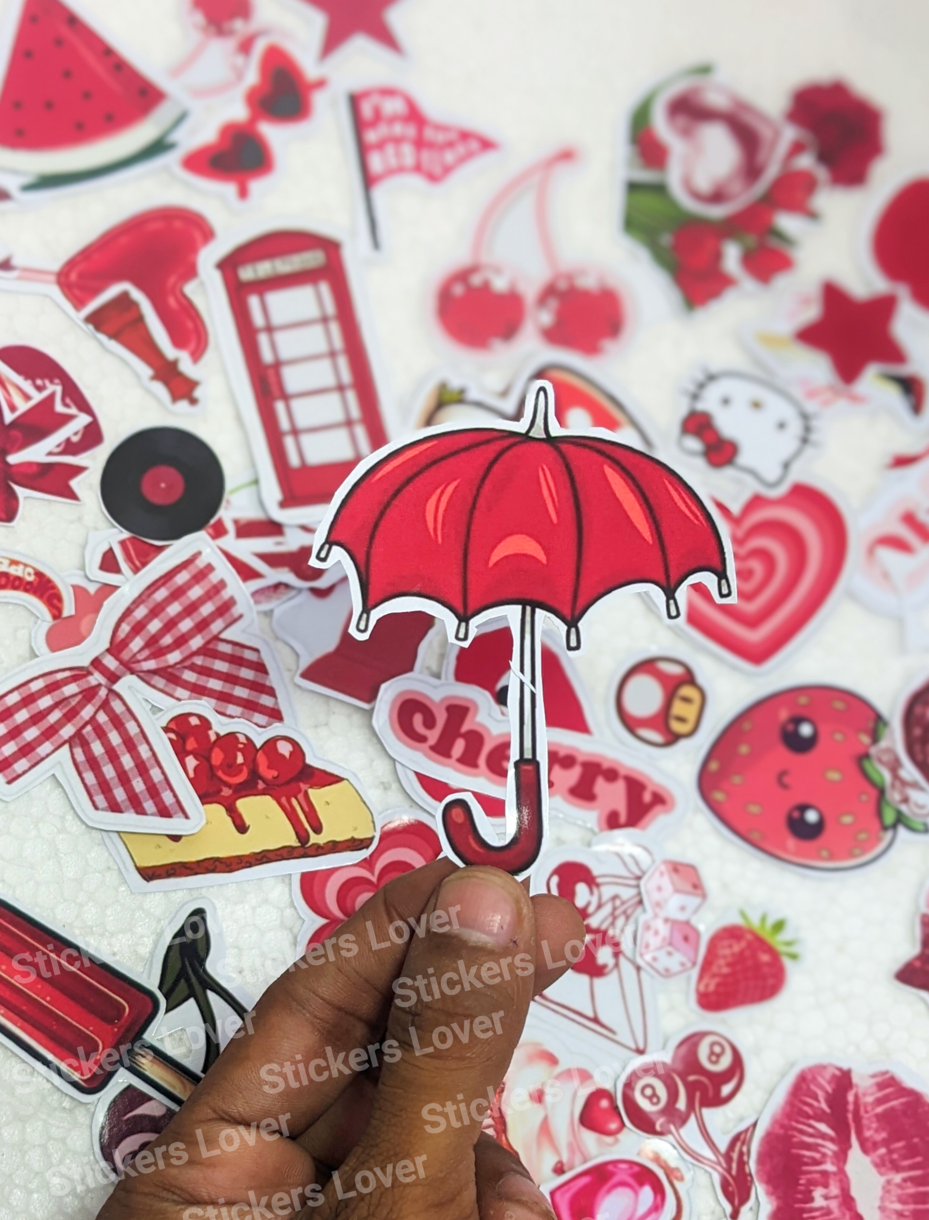 Stickers for Girls - Red Aesthetic Sticker - Sticker for Notebook - Pack of (10/30/50 Pack) - Express Yourself Creatively for Girls