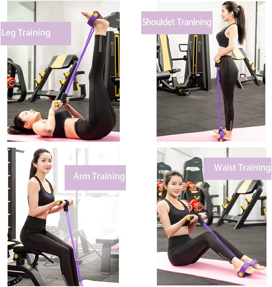 Tummy Trimmer Bally Fat Burner Body - Pull Reducer Resistance Training Bands -  Double Pull Rope Body Trimmer Pedal - Exercise Tummy Body Building Training Unisex - Weight Loss Home Workout Exercise - Foot Pedal Sit Up Equipment for Abdominal