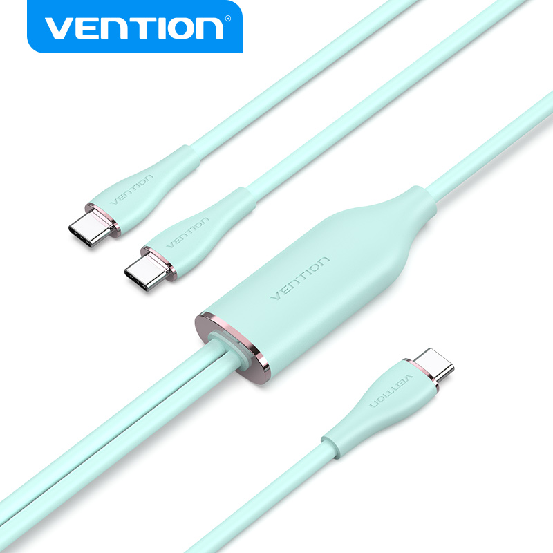 Vention Silicone data cable 2-in-1 100W Fast Charging USB 2.0 type-C ...