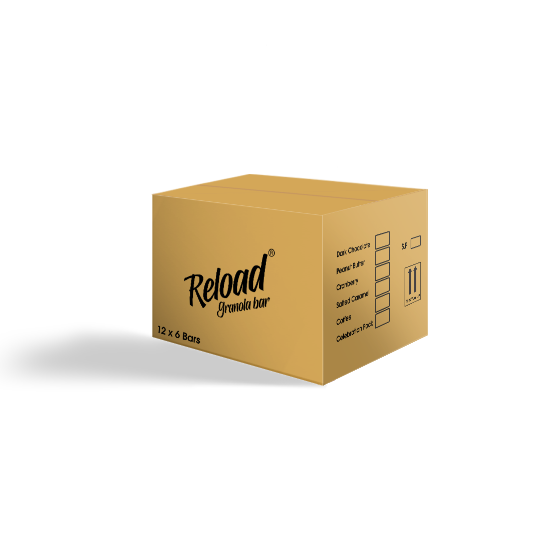 Reload Granola Bar - Protein Bar - Dark Chocolate & Almond - 12 Boxes (72 Bars)