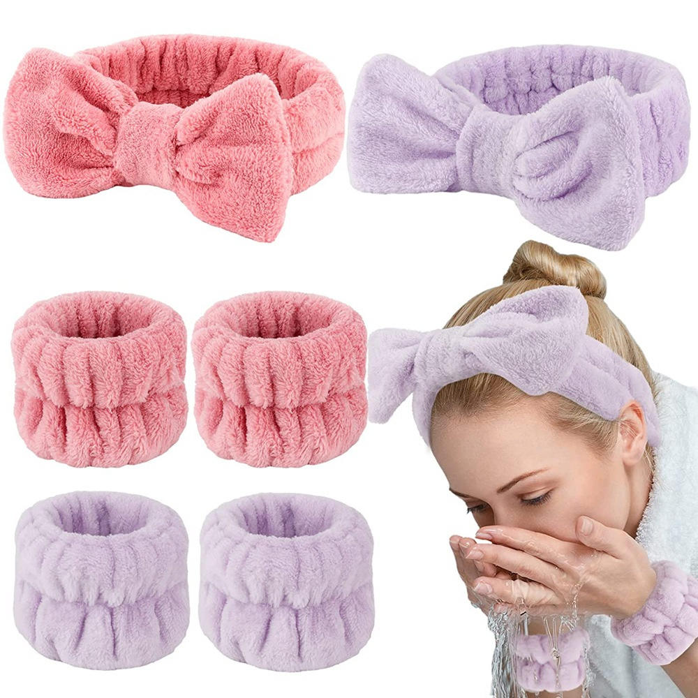 Microfiber Wrist Sweatbands - Absorbent Towel Bands, Comfortable Headbands for Fitness & Makeup