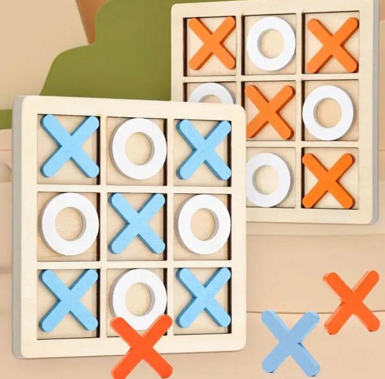 1pcs Xo Tic Tac Toe Children Board Game Parent-child Interactive Logic Thinking Fun Game Children Puzzle Toys Gaming Gift