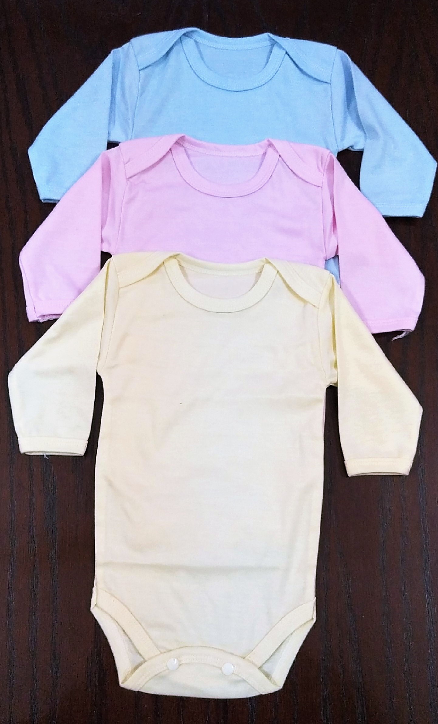 Pack of 3 - Baby Bodysuits Romper Full Sleeve