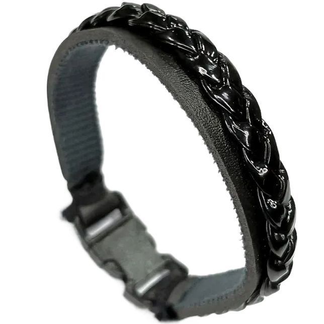 Triple Premium Combo Deal | 3 Pieces 3D Bar Stainless steel Necklace With Stainless Steel Titanium Ring And Black Comfortable Braid Bracelets For Men And Boys | Special Lockets set Gift For Men