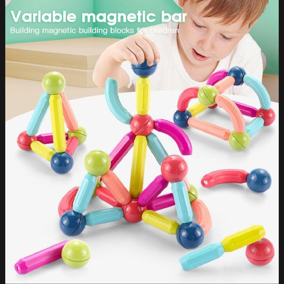 Magnetic Building Blocks Set – 10/25/36/42/64 PCS Colorful STEM Construction Toy  Montessori Brain Development Blocks for Kids (Age 3+)  Imported Quality Educational Toys Pakistan