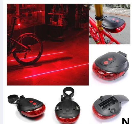 Bicycle 2 Laser light and 5 LED Flashing Lamp Rear Cycling Bicycle Tail Safety Warning Light
