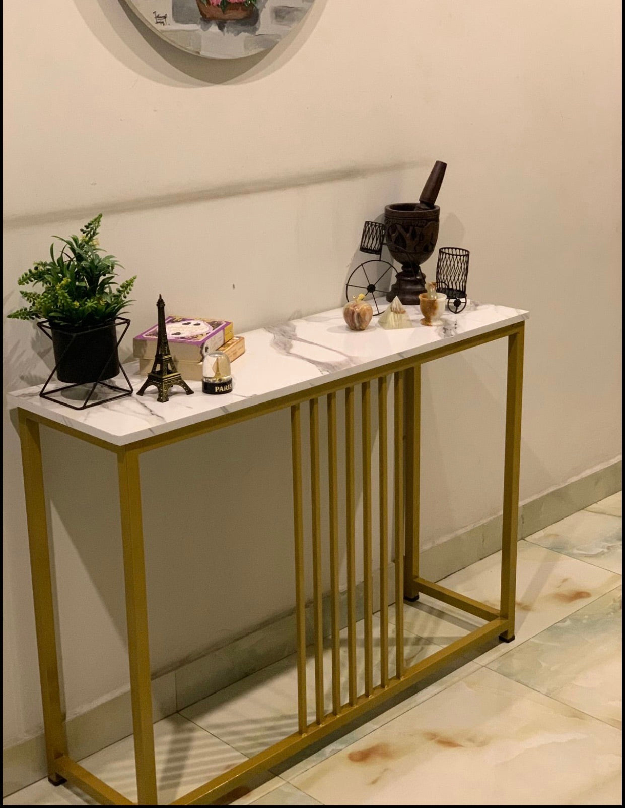 Sky Craft- Luxury Console Table Wrought Iron Living Room Hallway console Table Entry Table console table wooden