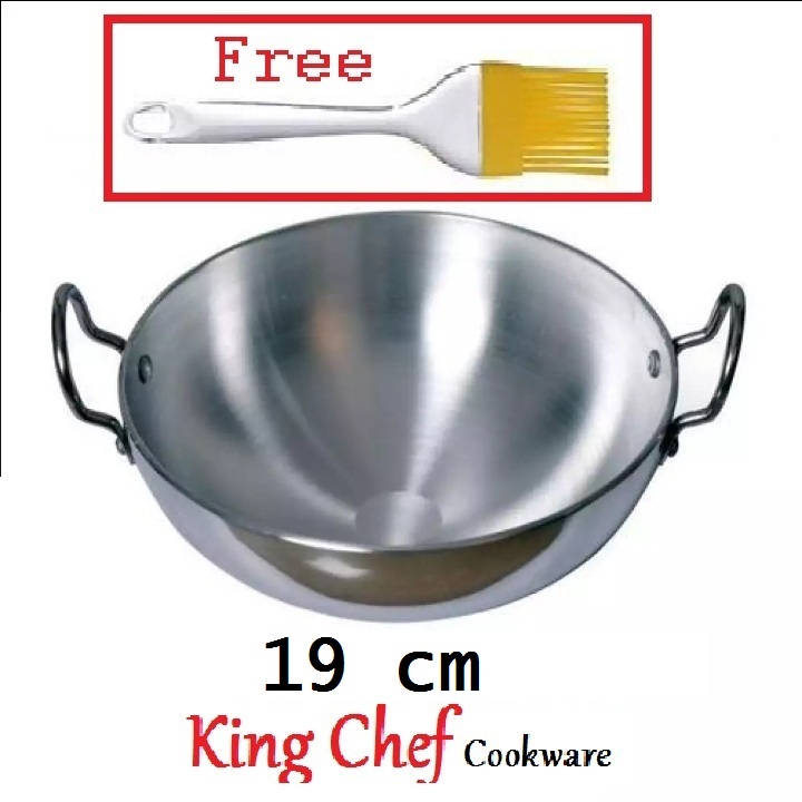 Silver Steel Round anodized Karahi Set Metal Polish With FREE Oil