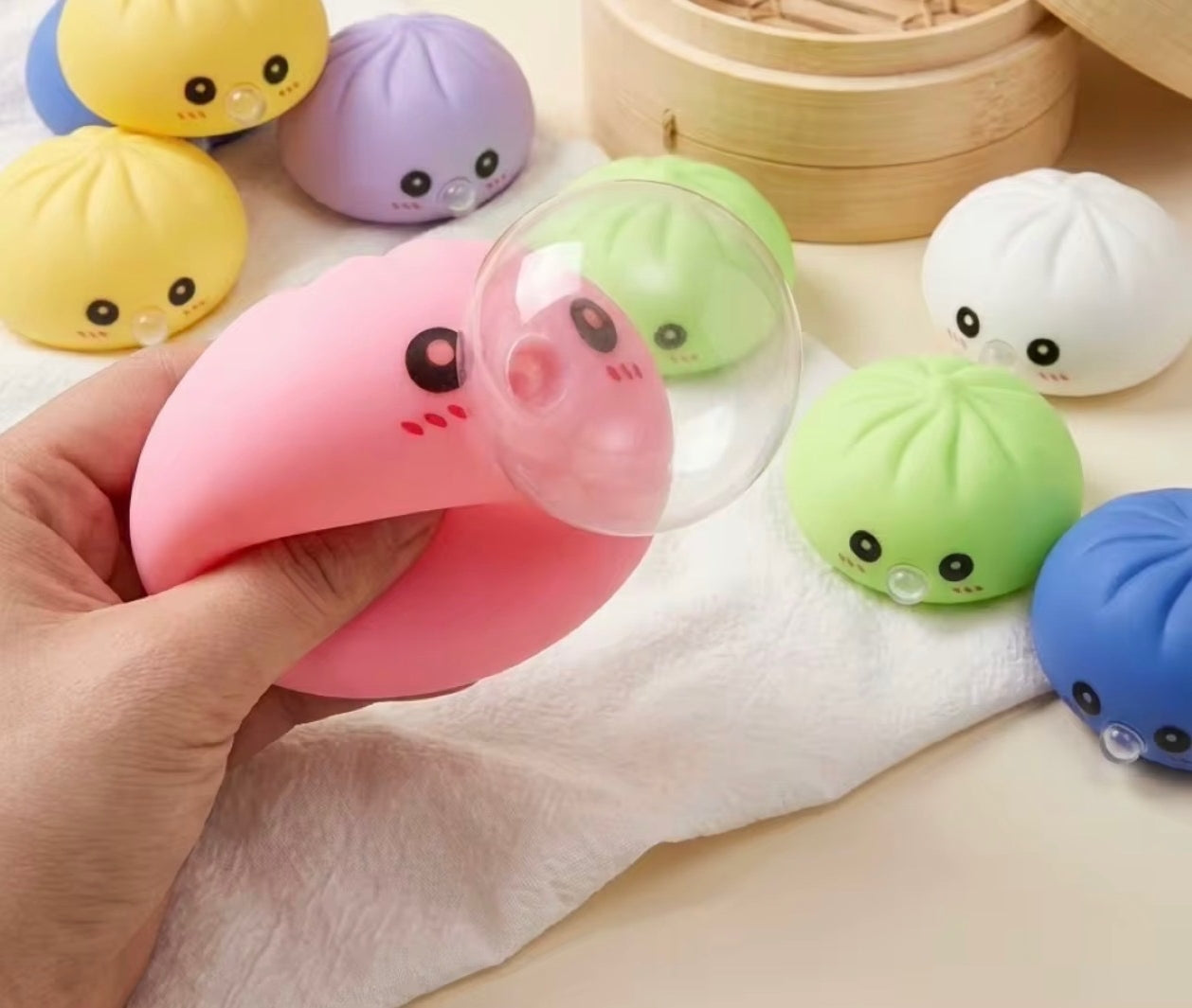 Squeeze Toys Box Dumpling Glittery Squishy Rising Stress Ball | Soft Desk Stress Relief for Office Home Relaxation