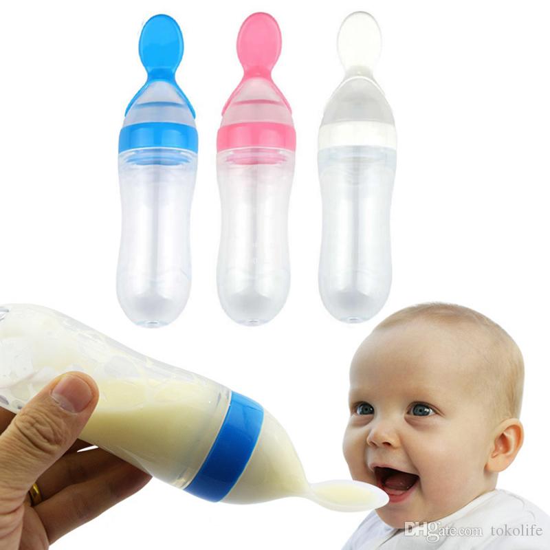 silicone feeding bottle with spoon