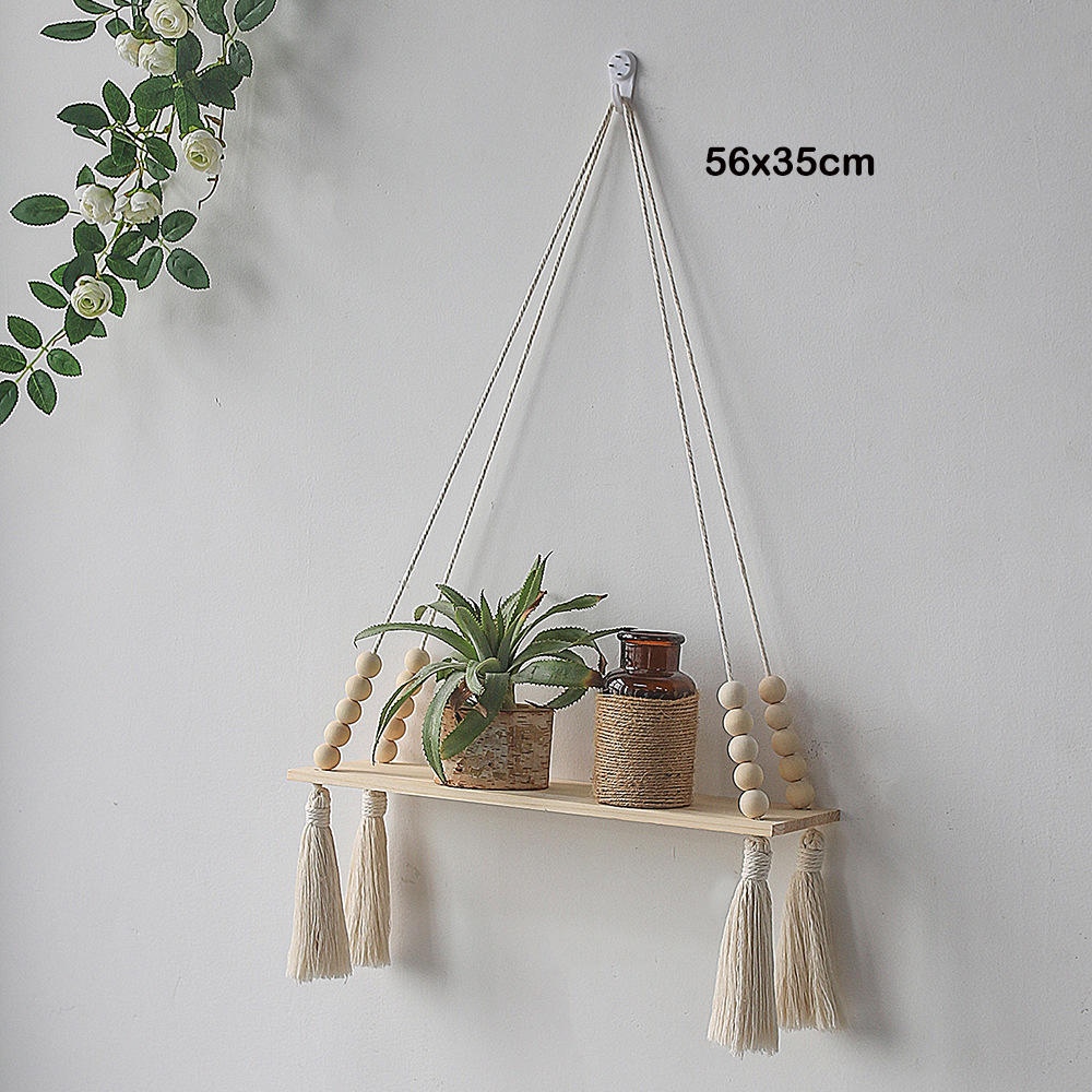 Macrame Wall Hanging Shelf Boho Home Decor Shelves On Wall Wood
