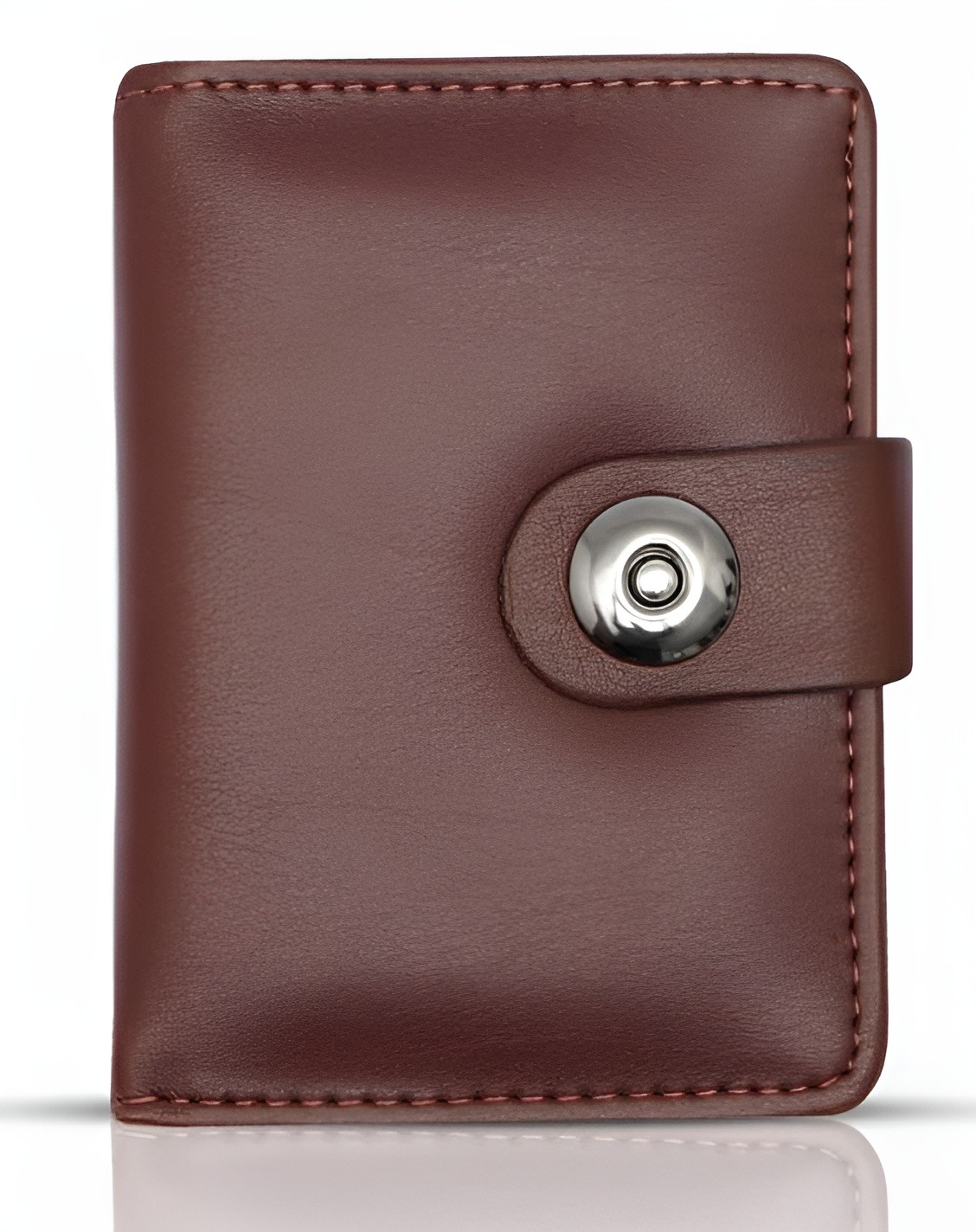 Genuine Leather Slim Bifold Wallet for Men - 5-Card Holder with Magnetic Closure