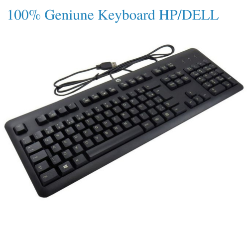 Keyboard (wired) for pc & laptop 100% orignal HP & DELL  USB Slim Business Keyboard