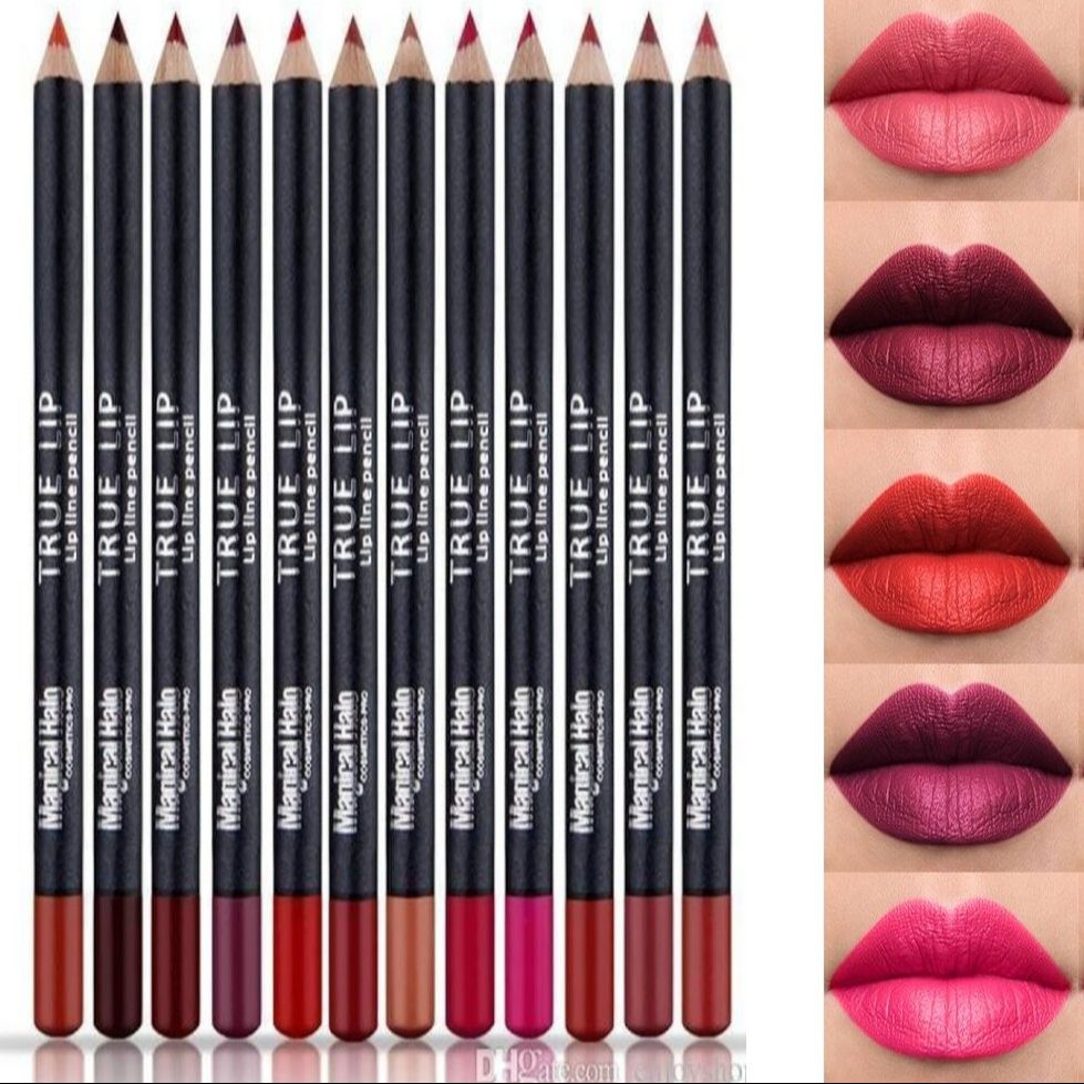 Pack of 6 & 12 Lip Pencils Lipsticks Muticolor Lippencils Dark Shades Matte 12/6Pcs Professional Lip Liner Set, Waterproof Matte Lip Liner Pencil, Smooth Lip Makeup Cosmetic Pen Set