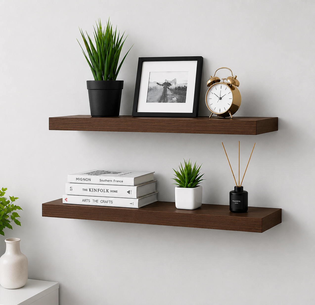 3 Pcs Wall Mounted Floating Shelves – Modern Wooden Wall Rack Set – Decorative Storage Shelf for Living Room, Bedroom & Office – Heavy Duty Wall Decor