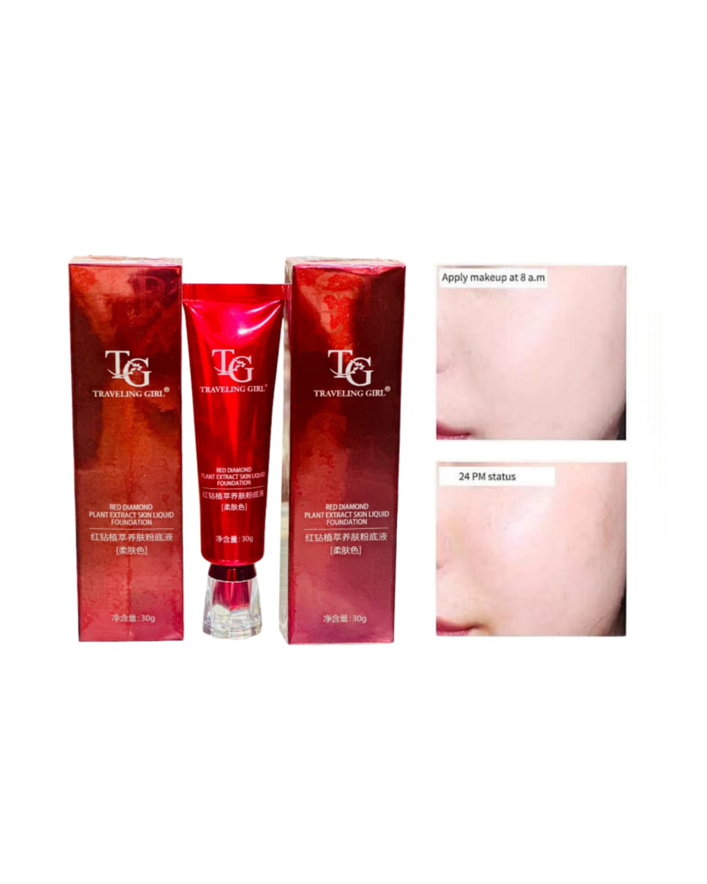 FV Liquid Foundation, Oil Absorb Ivory Liquid Foundation Matte Oil Free Medium Coverage & Light weight  | Best Tube 30g