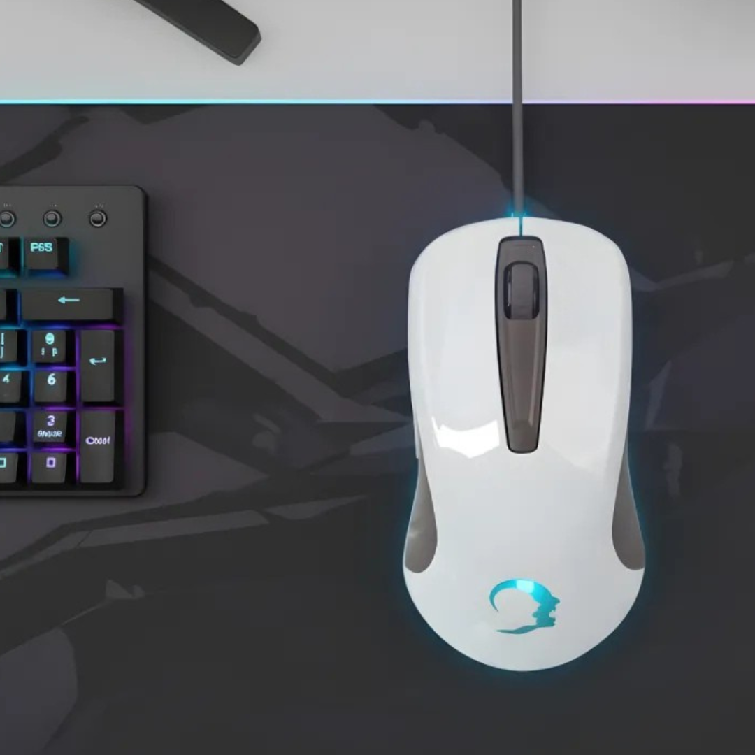 RGB Gaming Mouse with Free Mousepad - USB Optical Wired Black/white Mouse with High DPI LED Gamer Mouse for PC & Laptop By Panorama price in Pakistan