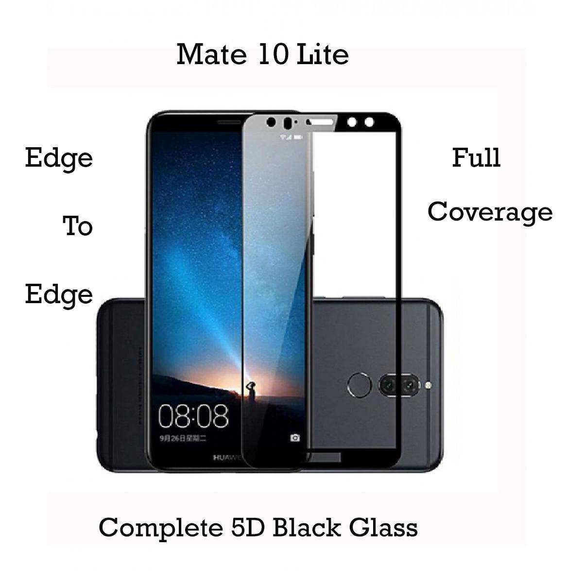 Huawei Mate 10 Lite Full Black 9D|5D|6D|10D|11D|21D Tempered Glass Screen Protector Full Glue Edge To Edge For Huawei Mate 10 Lite price in Pakistan