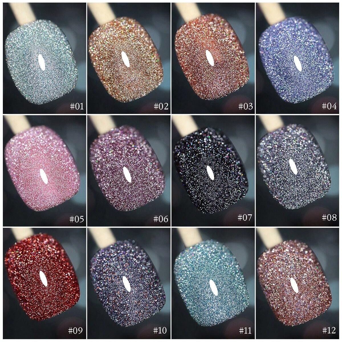 Flash Reflective Broken Rhinestone Gel Polish 15ml - Shiny Crystal Glitter Soak Off Nail Art UV/LED Gel