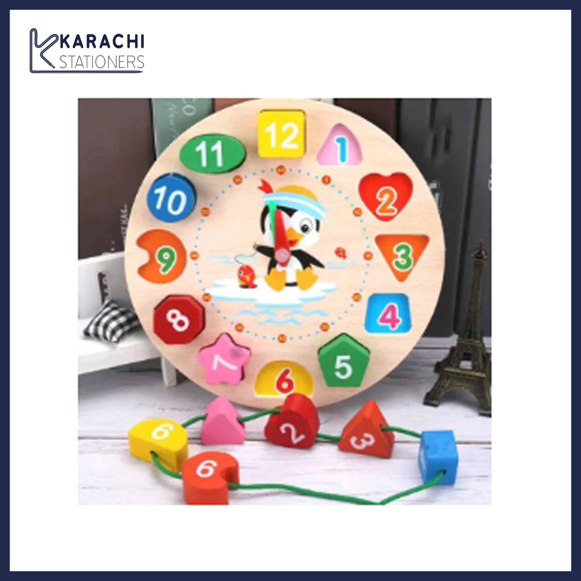 Wooden Colorful 12 Digital Clock Toy Wood Toy 3D Puzzle Wooden Beaded Geometry Clock Puzzles Math Montessori Educational Beaded Game Toy Wooden Toy Colorful Clock Toy Digital Geometry Cognitive Matching Clock Toy Baby Kids Early Educational Toy