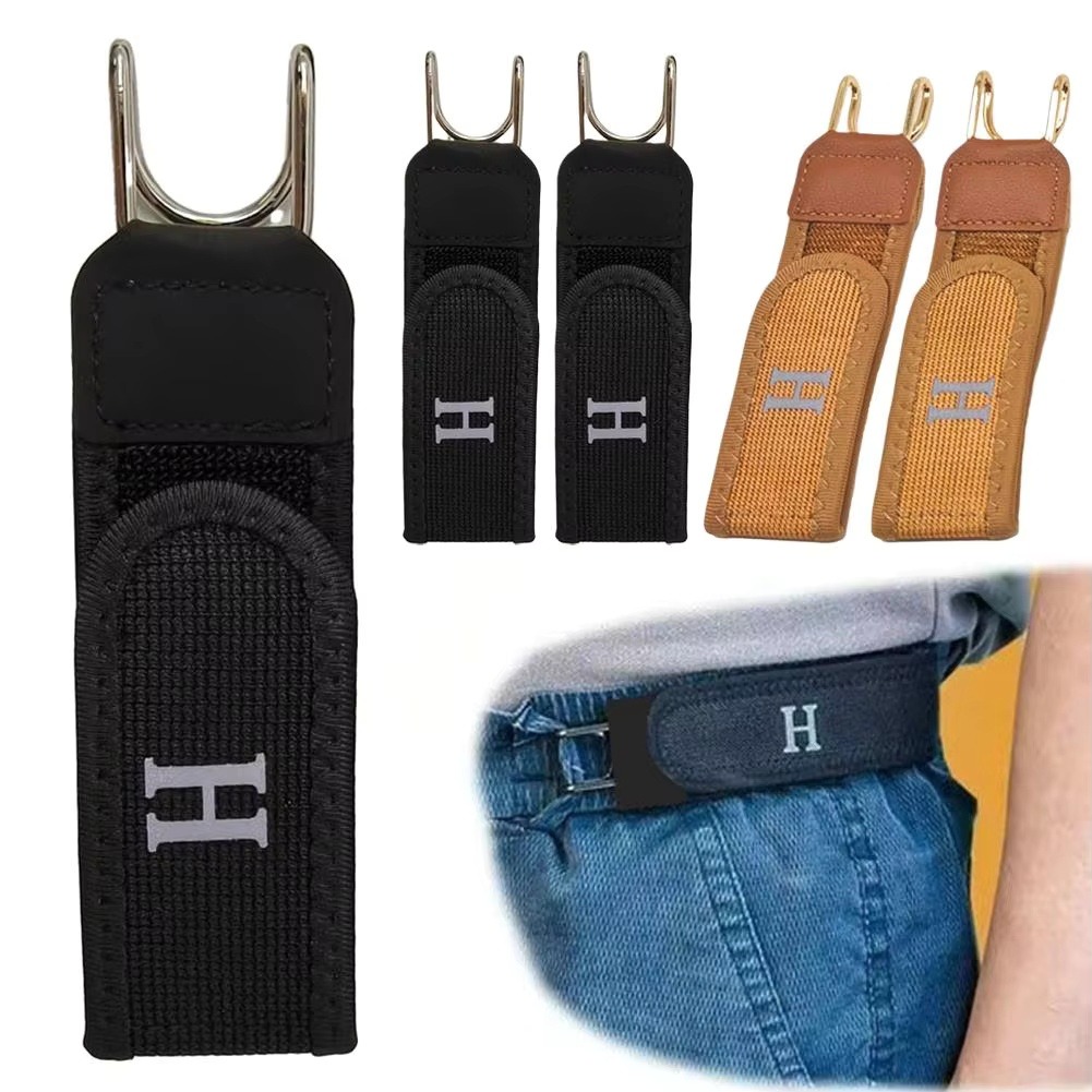 Hook Adjustable Metal Hook Elastic Belt Slim Buckleless Belt Men Women Buckle-Stretch Belt for Casual & Formal ,