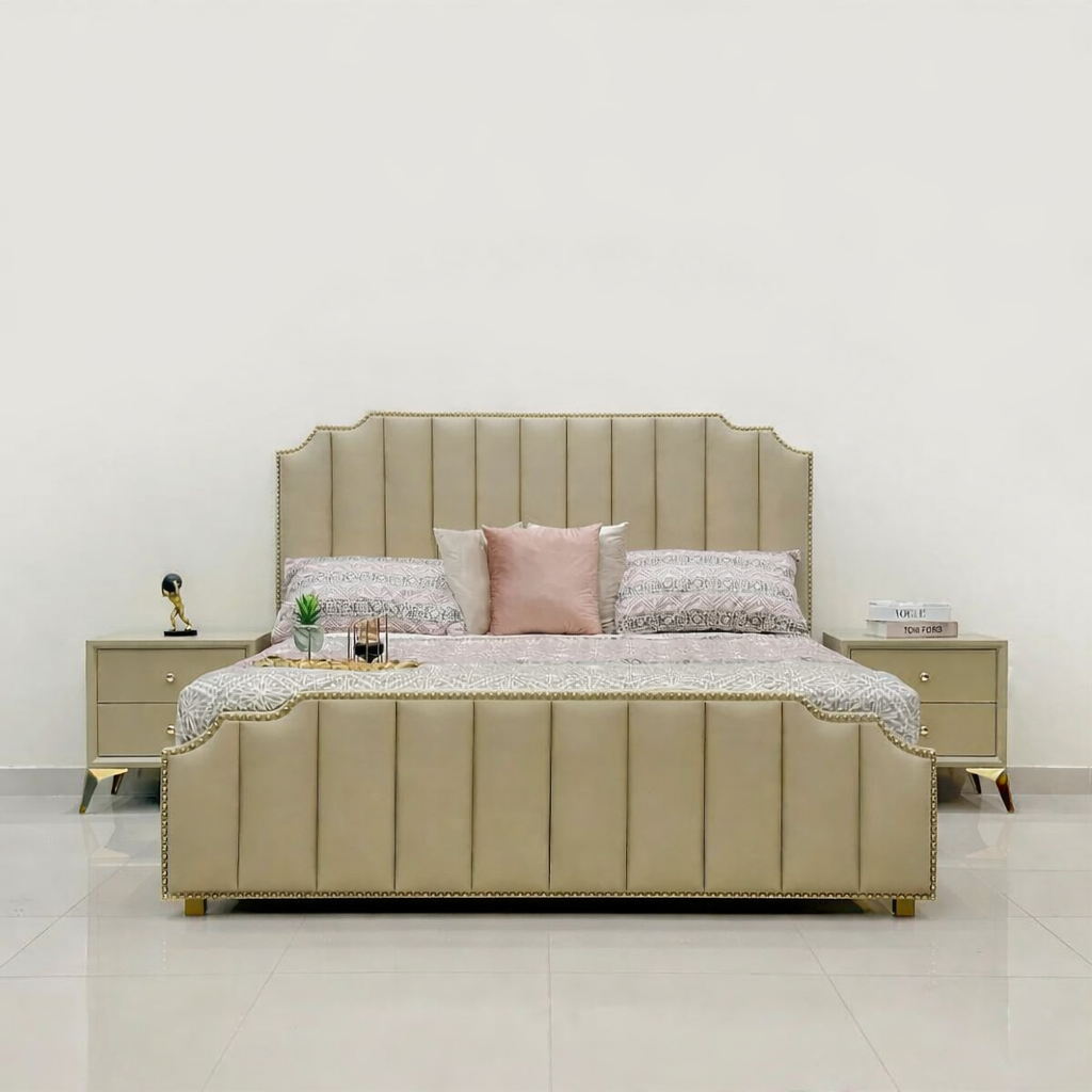 Affordable New  Design wooden Bed Set  without side table Furniture for room / Wooden poshesh Beds For Bedroomn BED3