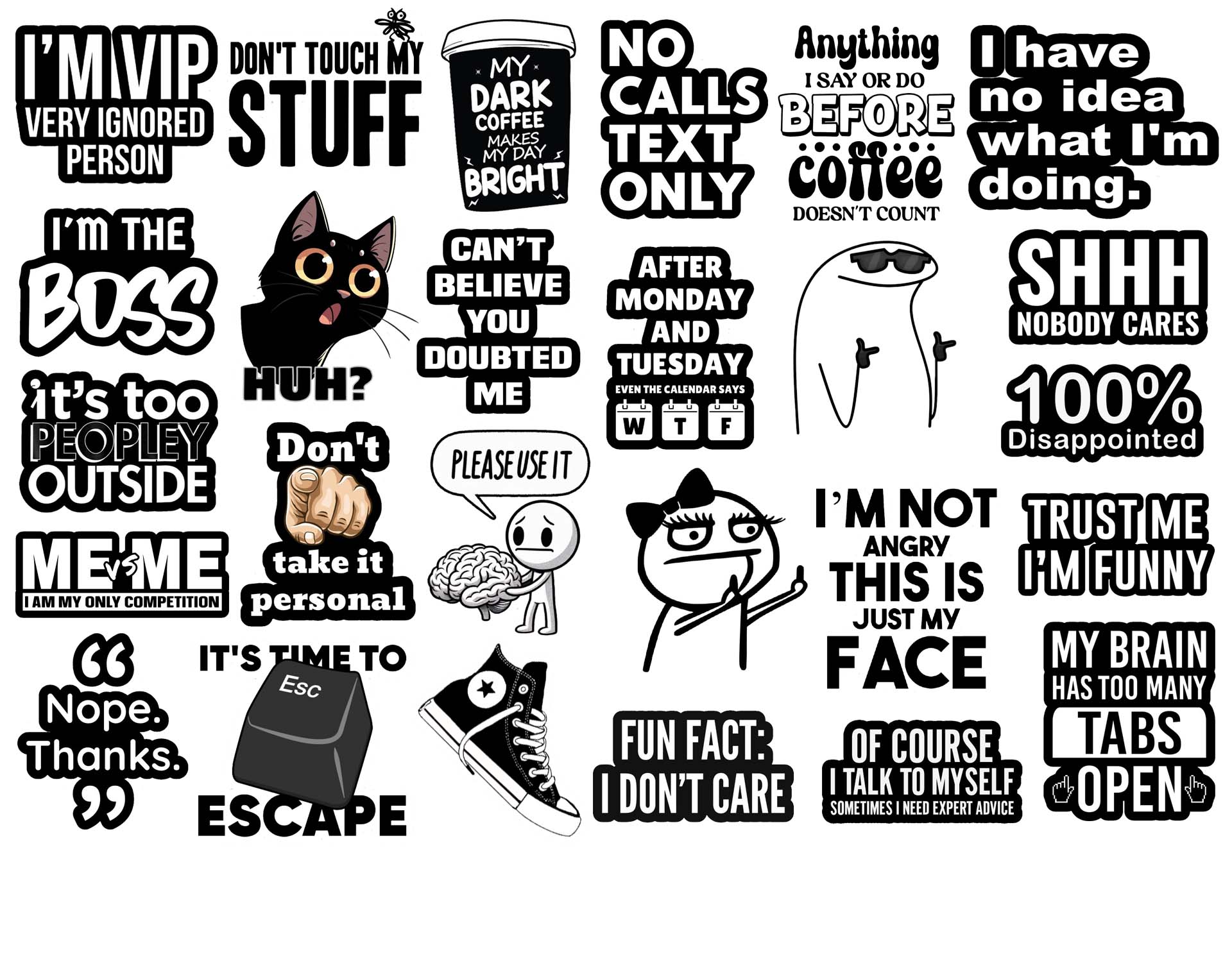 24Pcs Black Aesthetic Vinyl Stickers – Waterproof, Durable & Removable for Laptop, Phone, Journals, Water Bottles & Accessories – 2x2 Inch, Grunge, Minimalist & Retro Designs price in Pakistan