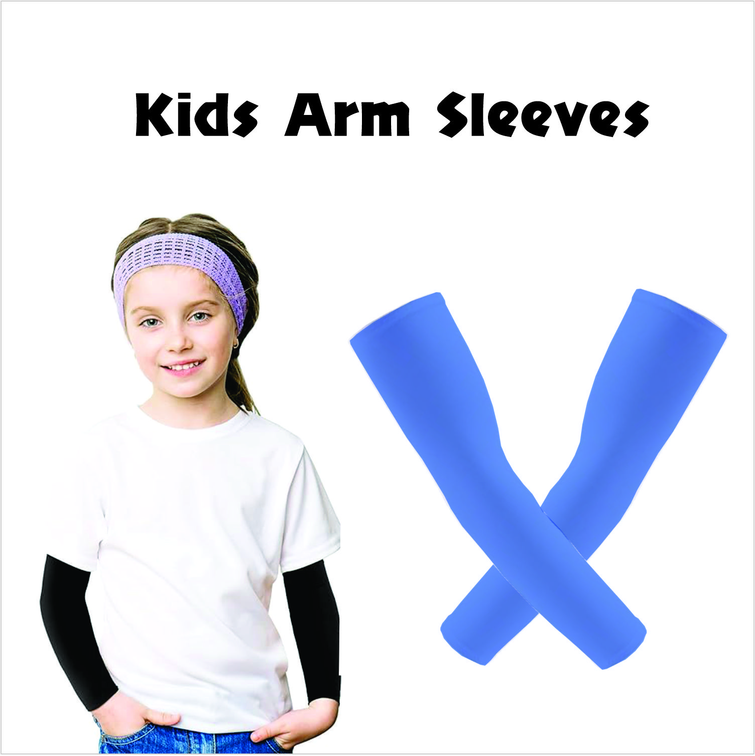 Kids Arm Sleeves UV Sun Protection Cooling Arm Sleeves for Youth Boys Girls / Arm Sleeves for Outdoor Sports Volleyball Baseball