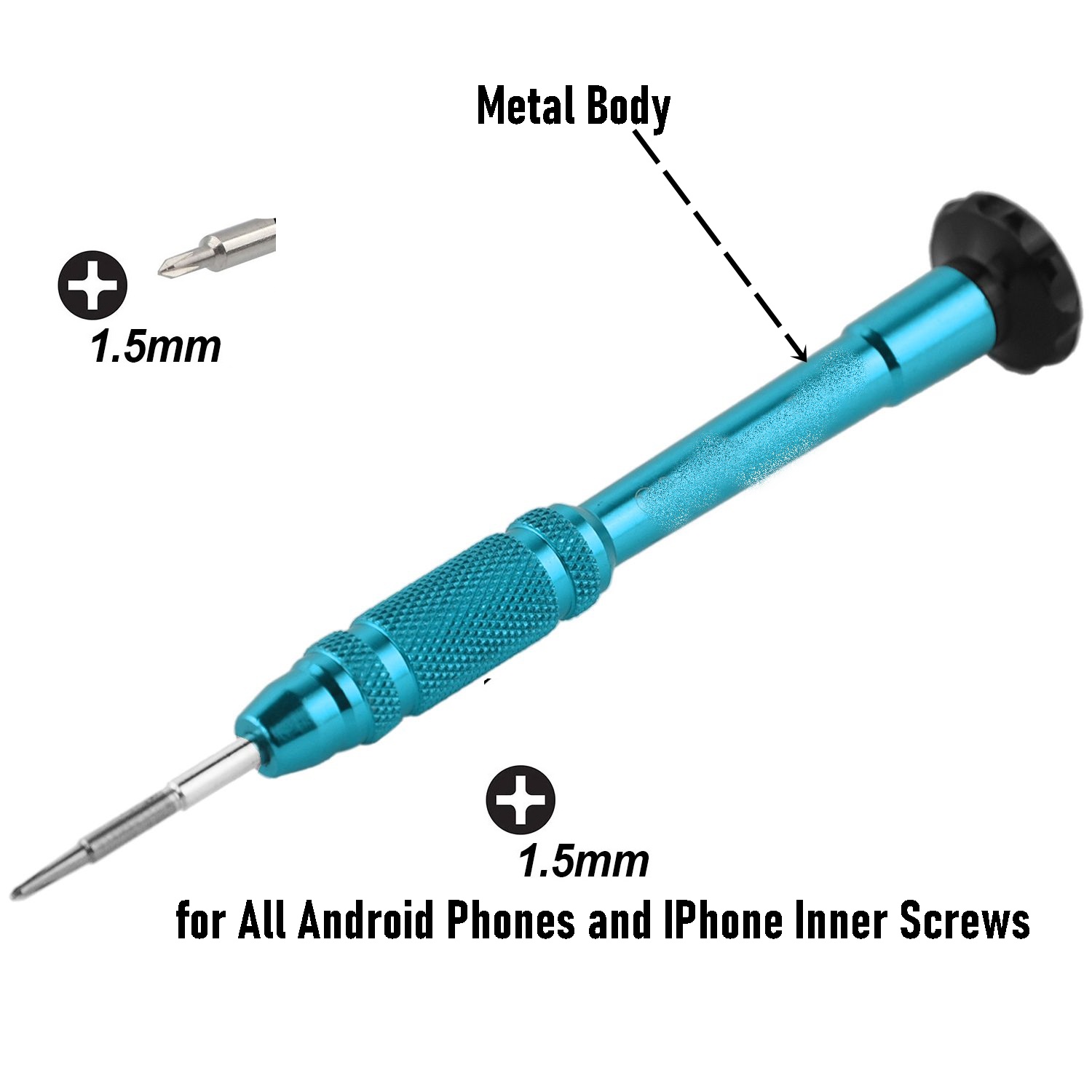 Screw Driver for Mobile Phones +1.5 / Y0.6 / *0.8 in Metal And Plastic Body