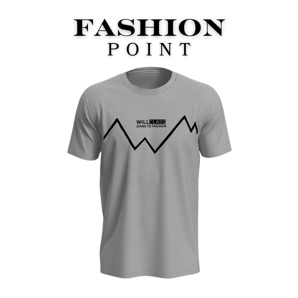 FashionPoint - Will Class Fashion Printed Roud Neck Trendy Style Half Sleeves Tshirt  For Men