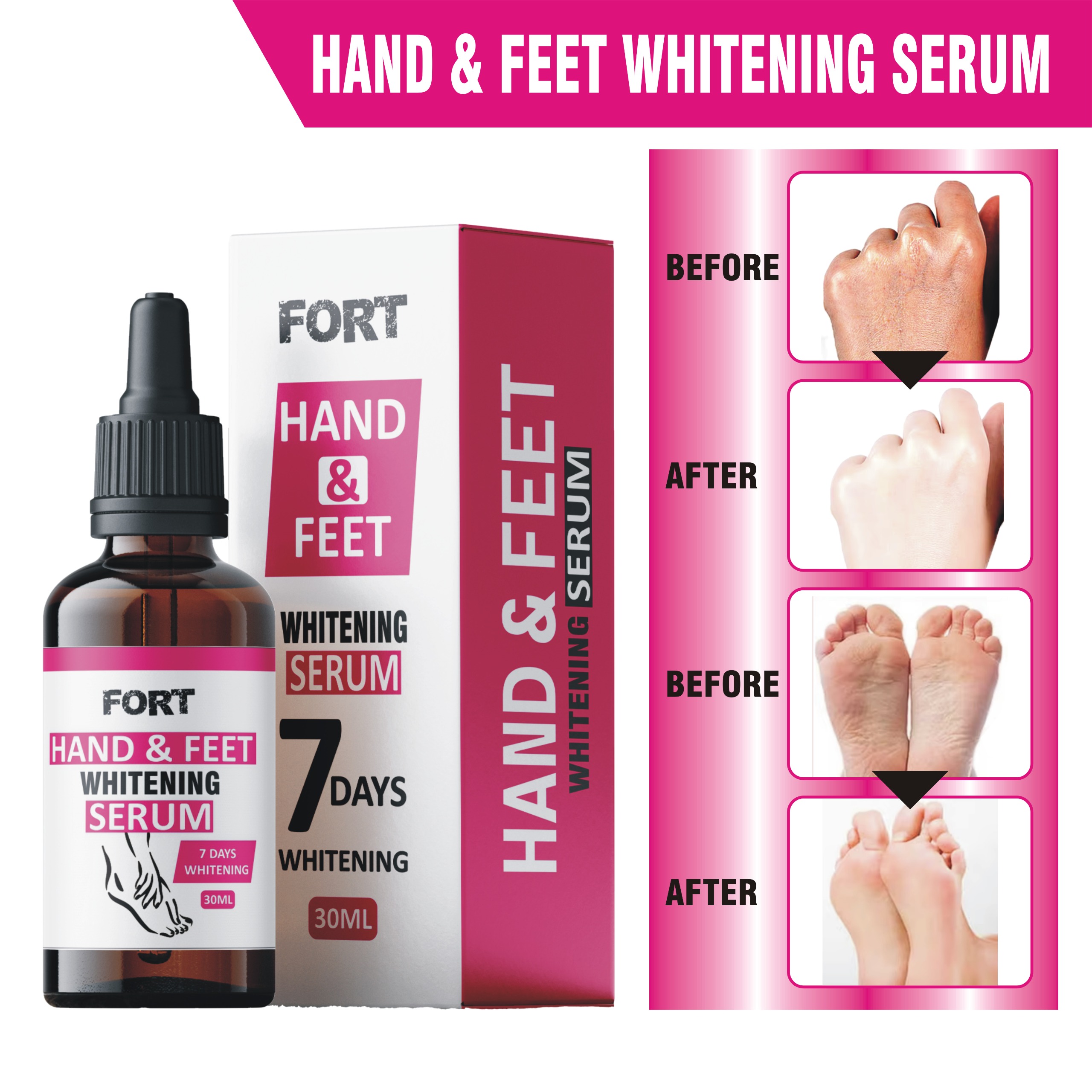 Fort Hand and Feet whitening serum / Lightening & Whitening Skin Care Serum 30ml