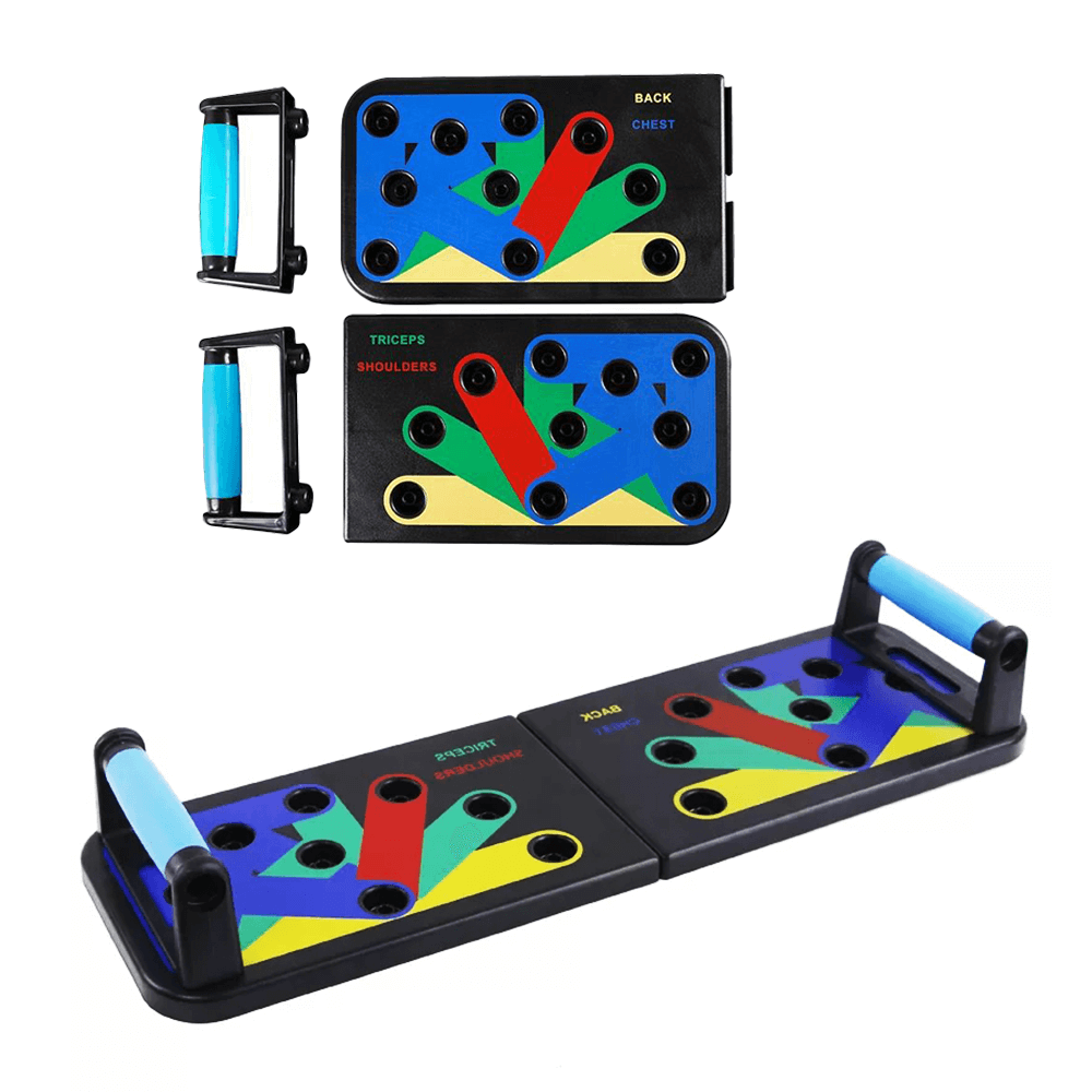 9 in1 Push Up Board Yoga Bands Fitness Workout Train Gym Exercise Pushup Stands