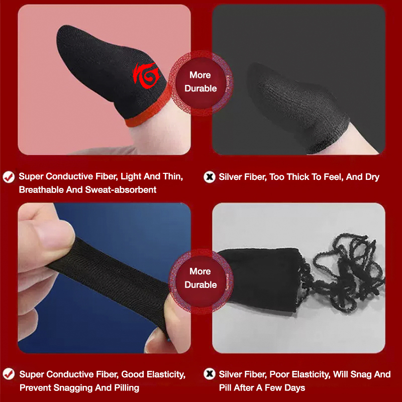 Gaming Finger Sleeves for Mobile – Breathable Finger Cots for Touchscreen Control, Anti-Sweat Non-Slip Finger Covers for FPS/ MOBA Games, Sensitive and Durable Mobile Gaming Accessories