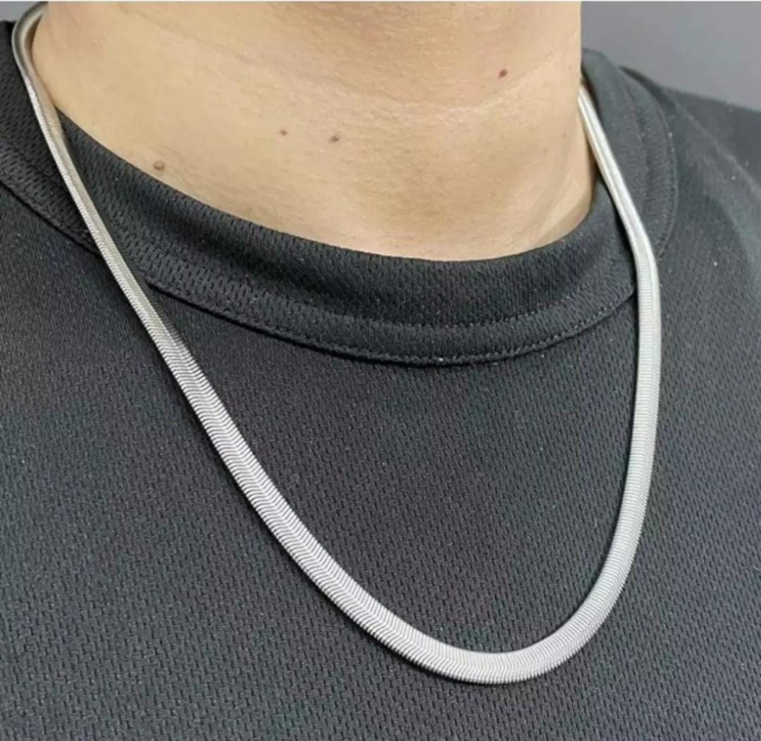 Snake Chain Silver 2 Years Colour Warranty 100% Stainless Steel- 22 Inches