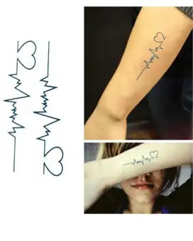 Pack Of 2 Tattoo Stickers Electrocardiogram Shape Temporary Tattoo Sticker Buy Online At Best Prices In Pakistan Daraz Pk