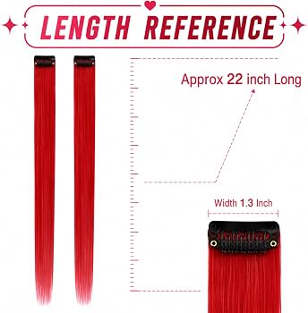 Synthetic Clip-In Hair Extensions - Red
