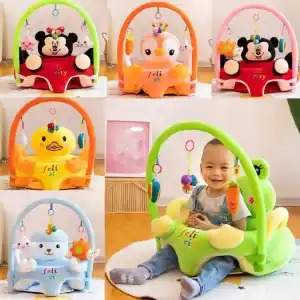 Baby Stuffed Gym Floor Playing Seat Sofa Infant Support Seat with Handle Toys Easy Carry Learning Sitting for Pillow Chair Cushion Bouncer Floor Seat