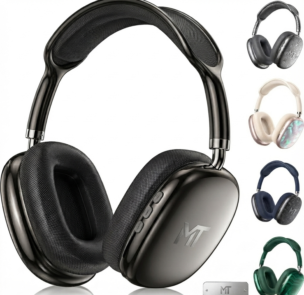 P10 Wireless Bluetooth 5.0 Headphones With Mic HiFi Stereo Deep Bass Noise Cancelling Headset Foldable Over Ear Earphones For Android Laptop PC Gaming Gym Travel Online Classes Support AUX TF Card Volume Control Wireless Headphone