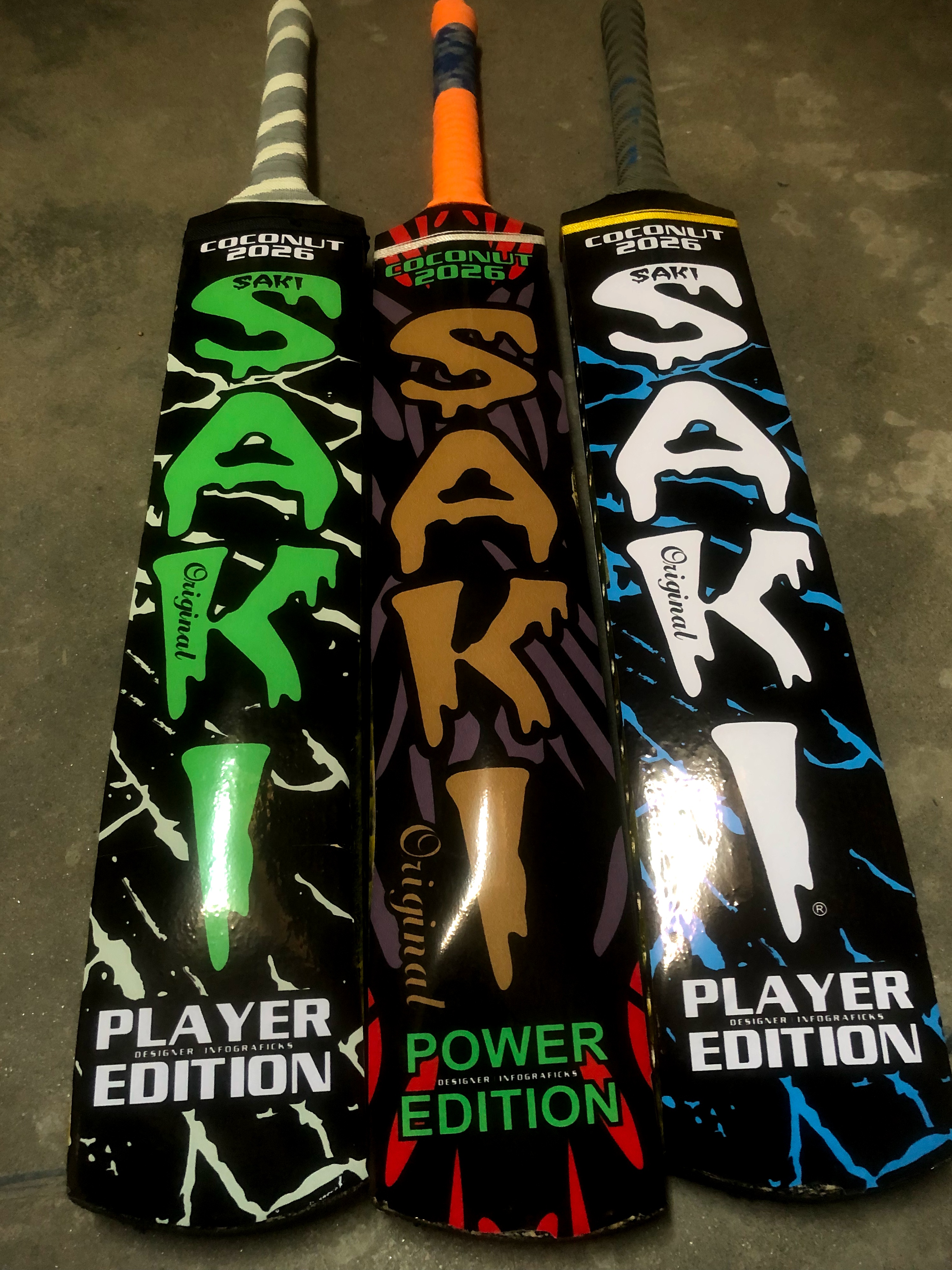 Saki Sports Cricket Bat with New Stickers  Durable Full Size Bat for Power Hitting  Halfcan handle