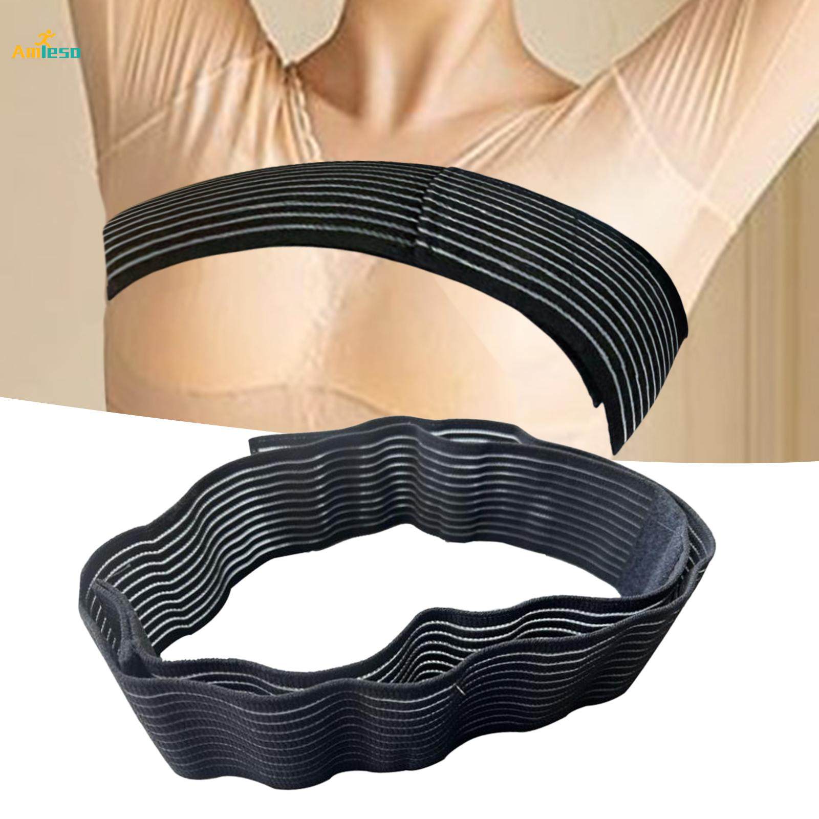 Breast Compression Band Breast Support Band Elastic Chest Belt Breast Stabilizer  Band for Women Exercise Riding Jumping Rope White 