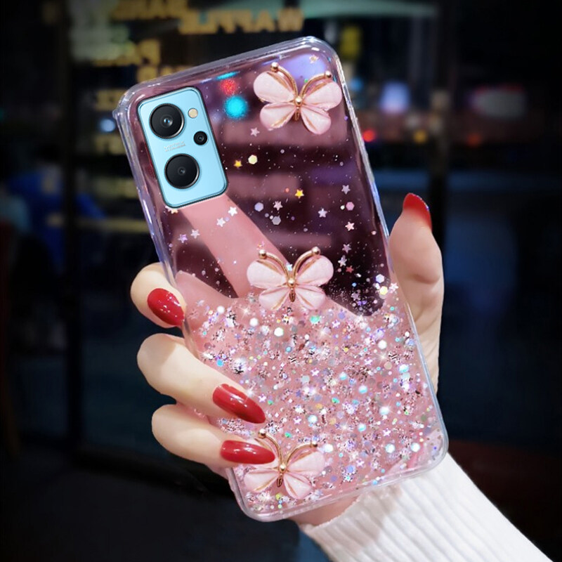HAOYE Cover per Realme C53, Custodia in TPU a gradiente Colori, [Rinforzare la con Angoli] Custodia Trasparente Silicone Morbida Ultra Sottile Case (Viola/Blu