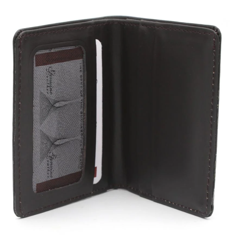 Leather Wallet Card Holder Shine Finish Stylish Brown/Black