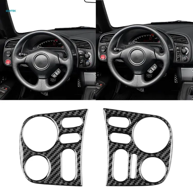 2Pcs Driver Side Dashboard Cover Carbon Fiber Interior Decoration Scratch  Protector Interior Parts Dashboard Sticker for