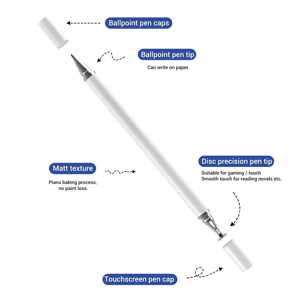 2 In 1 Stylus Pen For Mobile Phone Tablet Drawing Capacitive Pencil Universal Touch Screen Pen for iPad Android Tablet